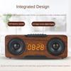 Wooden Bluetooth Speaker with Clock U Disk TF Card Support Home Desktop Stable Connection