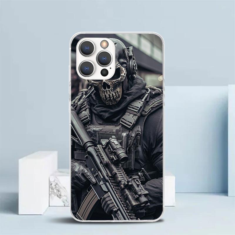 Military Army Special Forces Soft Cover for iPhone 16 17 Air 15 14 Pro Max 16E Phone Case 13 Mini 12 11 7 SE 8 Print Pattern Fit