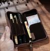 Elegant Genuine Leather Pen Box Holder Brown Black Zippered Pouch School Holsters Premium Pencil Case Card Holder Storage Custom