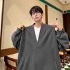 Vintage V Neck Loose Fit Pullover Sweatshirt For Men Women Winter Casual