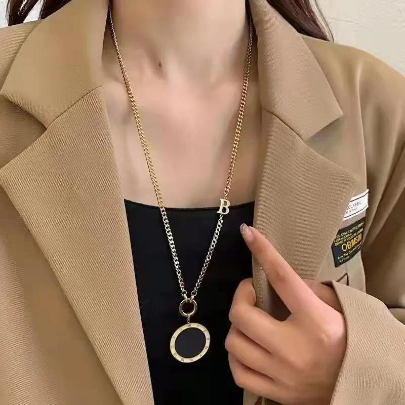 JMXD Euro Chic Long Sweater Chain Women Tarnish Free Layered Pendant Necklace Y2K Minimalist Statement Jewelry Gift for Her
