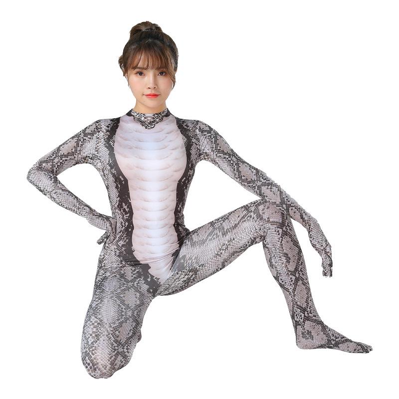 

Hongbo Green Python Bodysuit: Animal Cosplay Series - Halloween Role-Playing Costume Kids 150