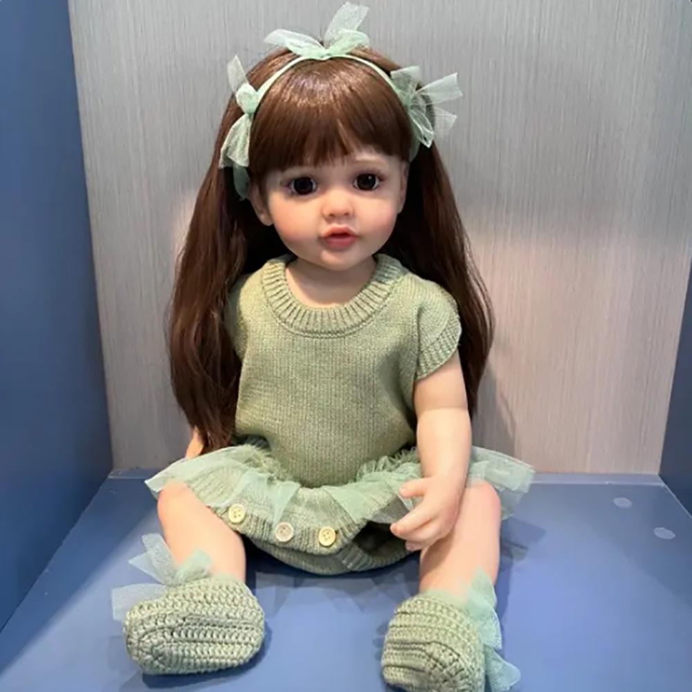 55cm Full Vinyl Baby Doll - Children's Day Gift, Reborn Companion & Bath Toy.