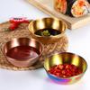 1Pc Stainless Steel Golden Colorful Sauce Dishes Set Seasoning Appetizer Serving Tray Splice Plates Kitchen Tableware