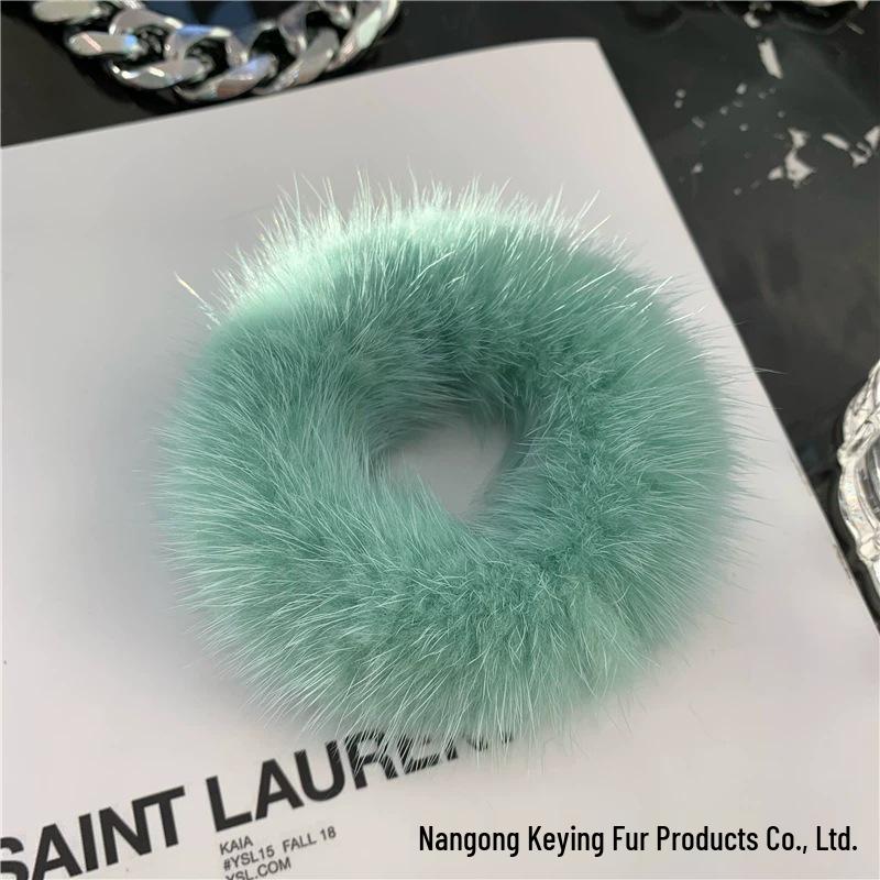 Korean Mink Fur Hair Tie: Cute & Plush High-End Hair Accessory for Women