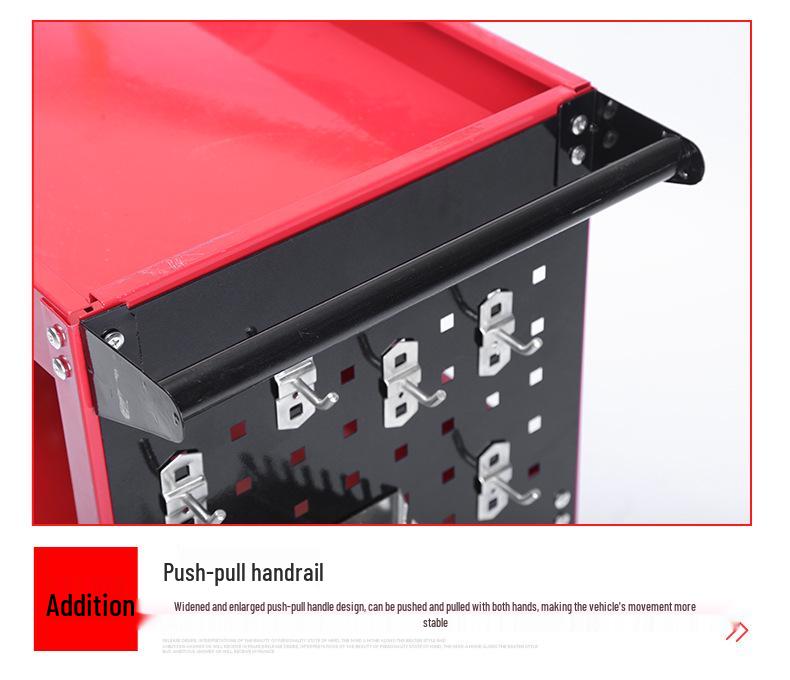 Heavy-Duty Three-Tier Mobile Tool Cart for Auto Repair and Maintenance