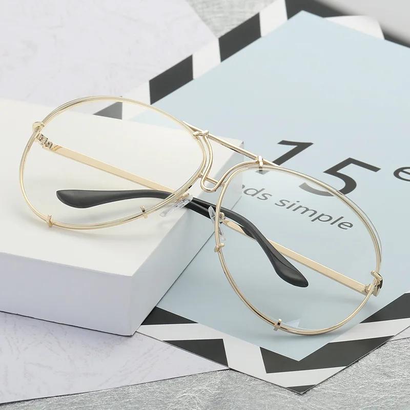 Popular Fashion Pilot Sunglasses Women For Men Oversized Luxury Brand Designer Sun Glasses Vintage Gradient Punk Shades Uv400