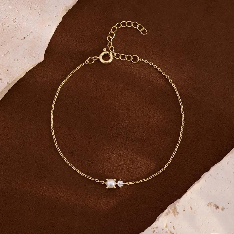 S925 Sterling Silver Pearl Bracelet - Simple Retro Style, Versatile and Elegant for Women