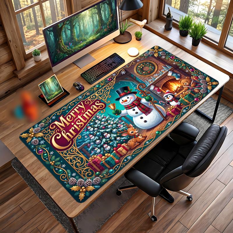 Christmas Printed Mouse Pad Non Slip Desk Mat For Office Gaming Home Use Holiday Gift