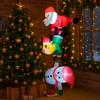 Christmas Inflatable Stacked Santa Reindeer Snowman with LED Lights, 2.4M Hanging Xmas Blow Up Decor for Yard Garden Holiday Party