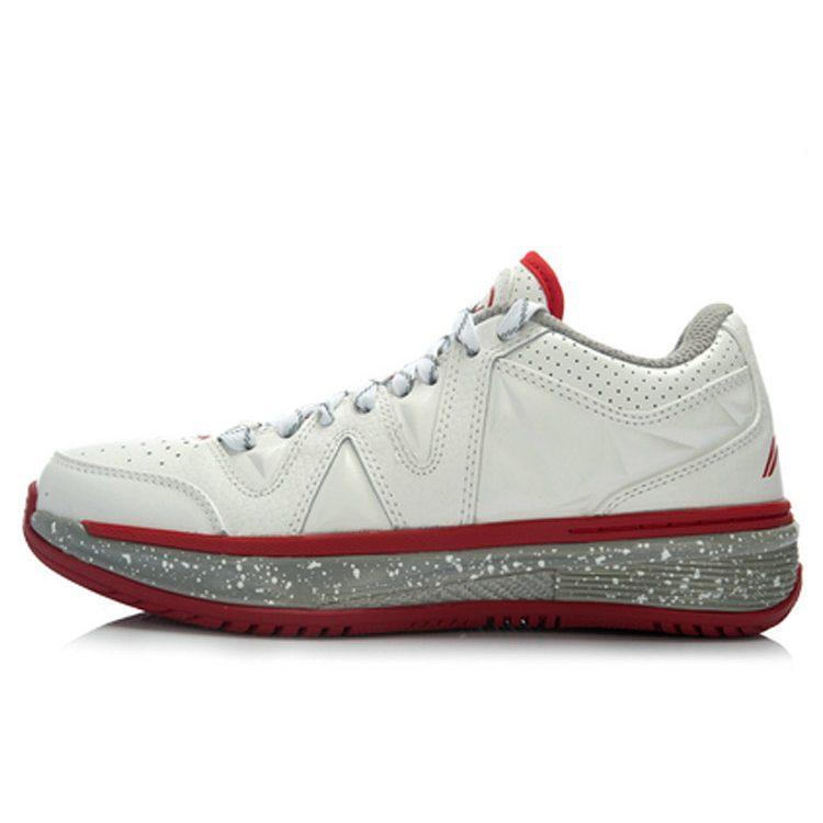 Li Ning WOW 2 '305' Rutschfest Leicht Niedrig geschnitten Basketballschuhe Unisex Weiß Rot ABAJ007-6