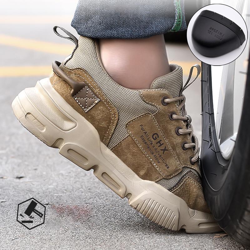 Work Safety Shoes Steel Toe Anti-puncture Indestructible Men Boots Kevlar Insole Anti-smash Work Sneakers Protective Shoes
