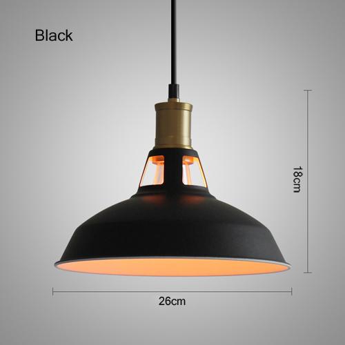 

Винтажные подвесные светильники E27 Белый Черный Ретро Подвесной светильник Абажур Для Лофта Бара Кухни Столовой Спальни Домашнего Освещения Without bulb