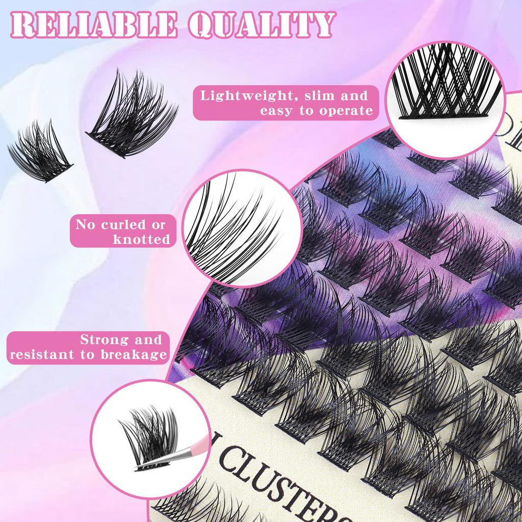False Eyelash Extension Set, Single Cluster Of 433 Clusters Of 10-18Mm Length Mixed Eyelashes