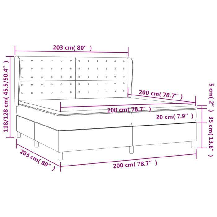 3128869 vidaXL Lit à sommier tapissier avec matelas Gris clair 200x200cm Tissu