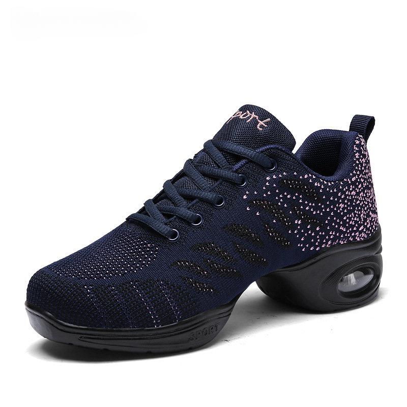 Womens Jazz Dance Sneakers Breathable Lightweight Athletic Training Walking Casual Soft Platform Shoes