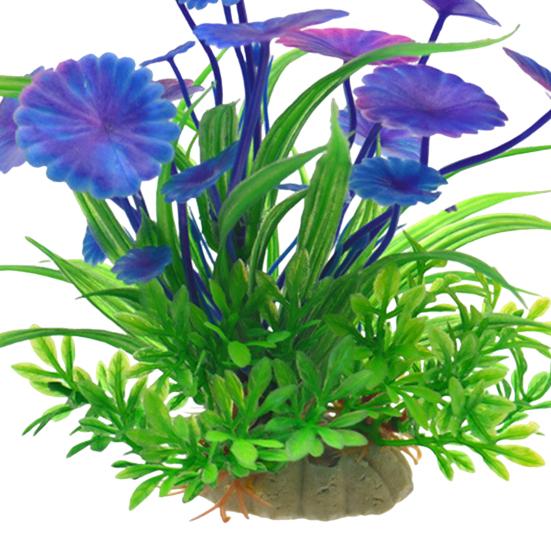Artificial Aquatic Plants Fade-resistant Simulation Plastic Hydroponic Grass Vibrant Aquarium Landscape Decor for Fish Reptile Tanks