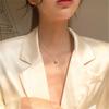 Real Gold Plated French Luxury Zirconia Luck Pendant Necklace - Colorfast Clavicle Chain