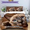 3PC Custom Name Cat Portrait Name Bedding Set Printed  Bedding Set Duvet Cover Closure Includes 1 Duvet Cover & 314 Pillowcases for Bedroom