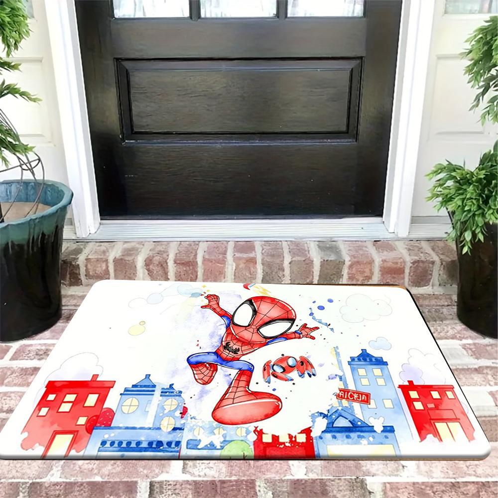 1pc Polyester Doormat Spider Man Welcome Doormat-Non-Slip Bathroom Floor Mats- Perfect for Home Entry, Bedroom And Bathroom Do 40x60cm