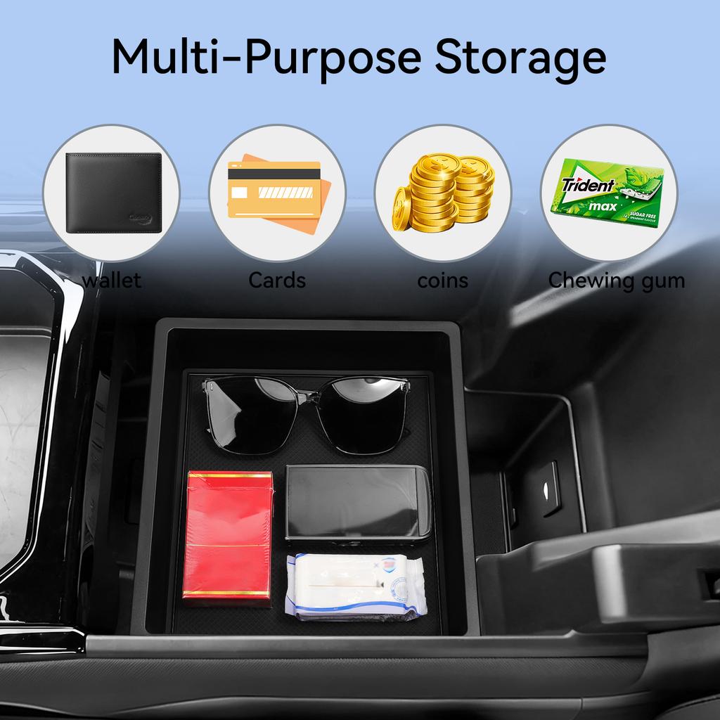 LUCKEASY for Chevy Silverado EV GMC Sierra EV 2024 2025 Car Central Console Armrest Storage Box Organizer Interior Accessories