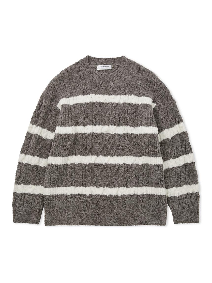 Gelato Pique [Homme] Baby Moco Alan Border Pullover Pmnt245056 Dgry/Dgry