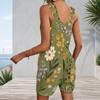 Womens Plus Size Sleeveless Pocket Short Romper