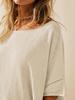 Women's Oversized T-Shirt Crew Neck Short Sleeve Side Slit Loose Summer Blouse Top