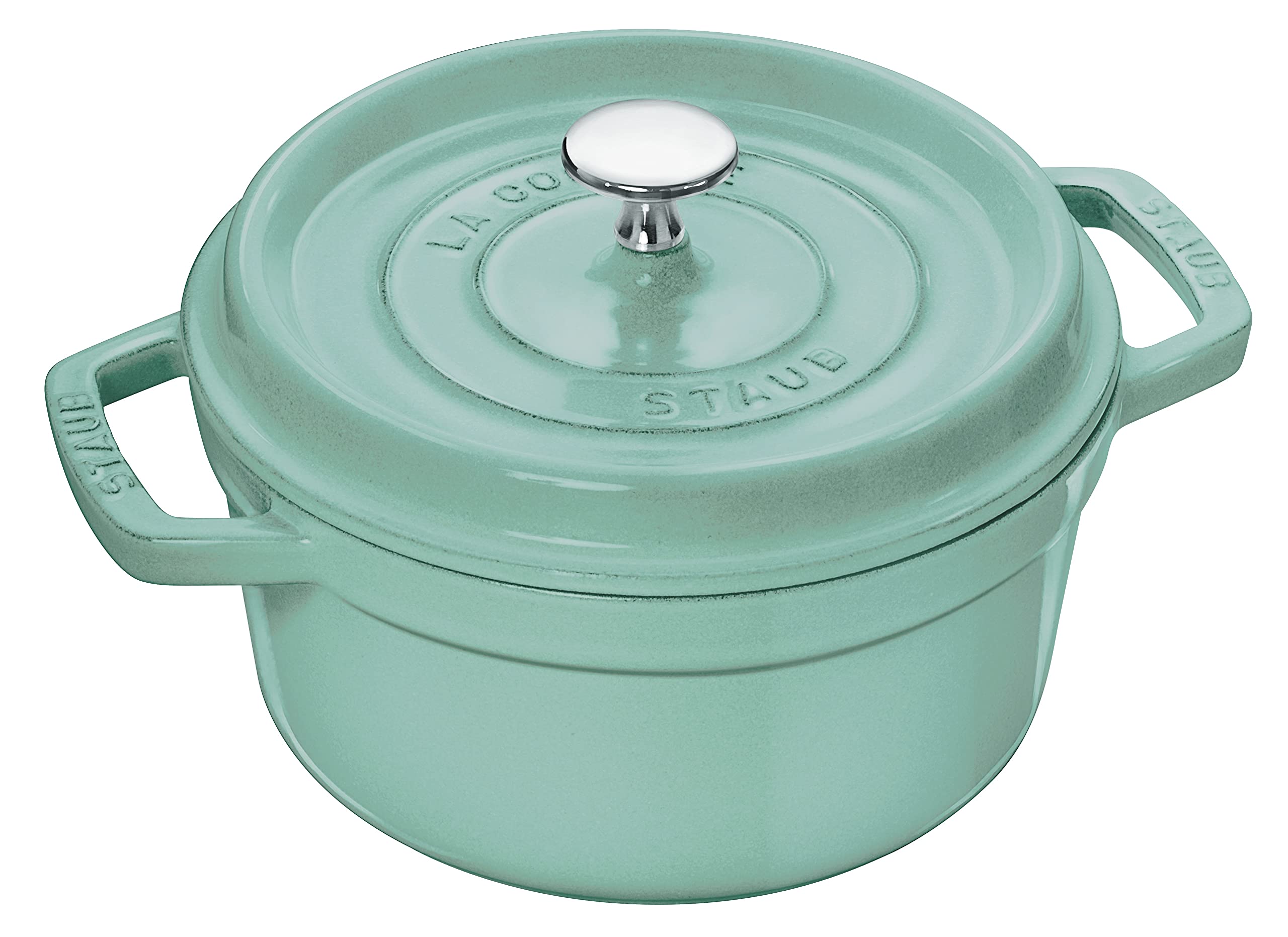 

Staub Cocotte Round Sage Green Оба горшка из эмали, отлитые вручную, совместимые с IH, японские La Cocotte Round Pico 20 см [Авторизованный продукт] 40508-703