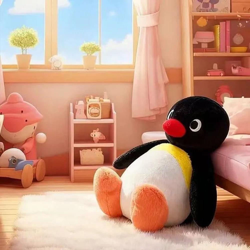 Peluche Pinguino Antartico Seduto Alto 30 Cm Con Occhi Rotondi E Testa Nera - Un Carino Oggetto Decorativo Per Bambini Come Regalo