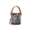 Tory Burch T Monogram Double T Logo Jacquard Detachable Shoulder Strap Tote Bag Shopping Bag Crossbody Handbag Mini Women Tote Navy-Blue 146866-405