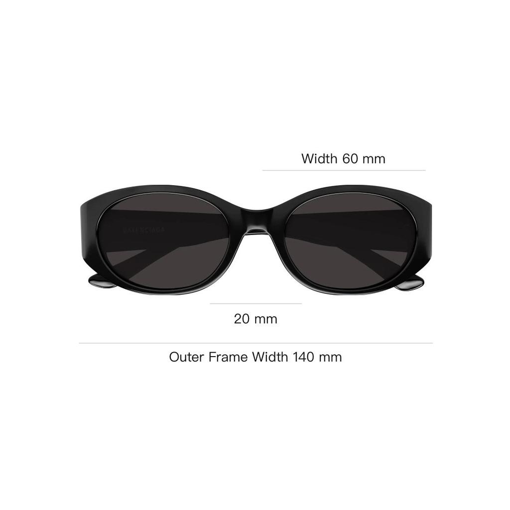 Balenciaga Round Sunglasses With Gold Letter Print Women Sunglasses Black BB0369SK-001