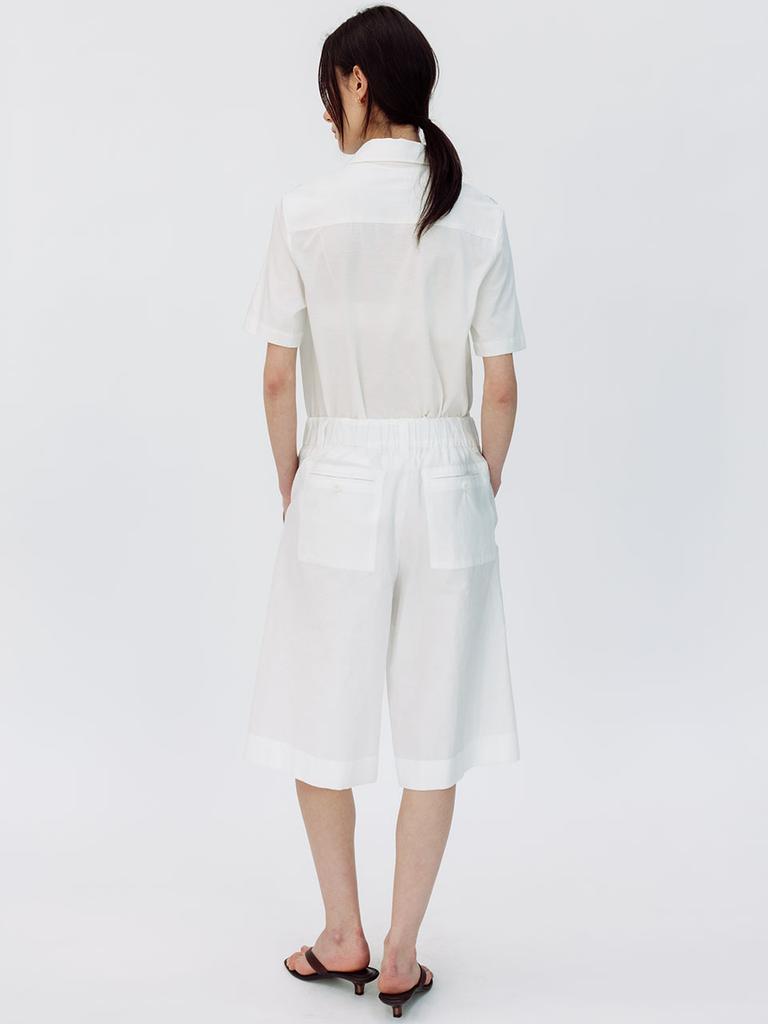 Leubieleu Comfort Wide Bermuda Pants (White)