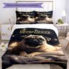 3pcs Custom Name "Starry Night Pug Dreams" Bedding Set Printed Bedding Set Duvet Cover Closure Includes 1 Duvet Cover & 2 Pillowcases Bedroom Decor