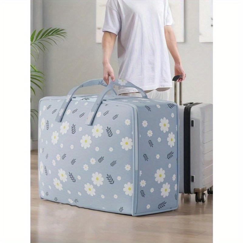 1 Stück Faltbare Aufbewahrungstaschen für Kleidung, Muster frische Gänseblümchen, Reiseorganizer, Vakuum-Kompressions-Packwürfel, Leichter Wäschesack