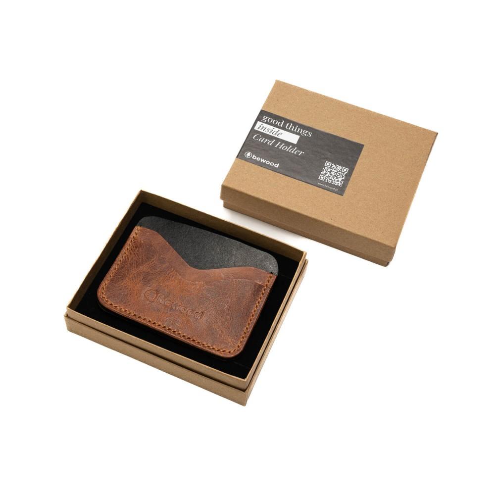 Bewood Business Leather Card Holder - Cognac