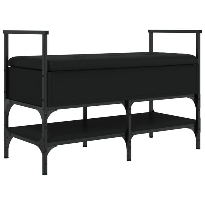 VidaXL Shoe Bench, Storage Bench with Seat, Shoe Rack with Cushion, Modern, Black 85.5x42x57.5 Cm 835229