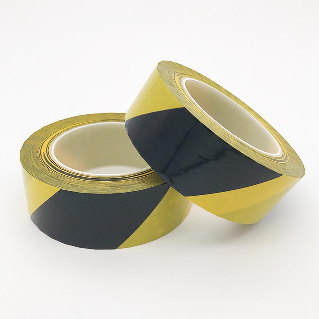 Gefahrenwarnband PVC 4,8cmX30m Schwarz Gelb Gestreift Sicherheitsband für Wand Boden Rohr