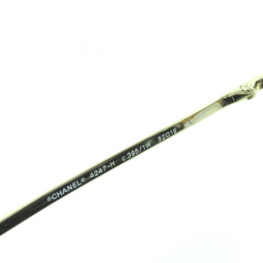 Excellent CHANEL Glasses COCO Mark Faux Pearl Sunglasses/Eyewear Gold Women 4247 Used