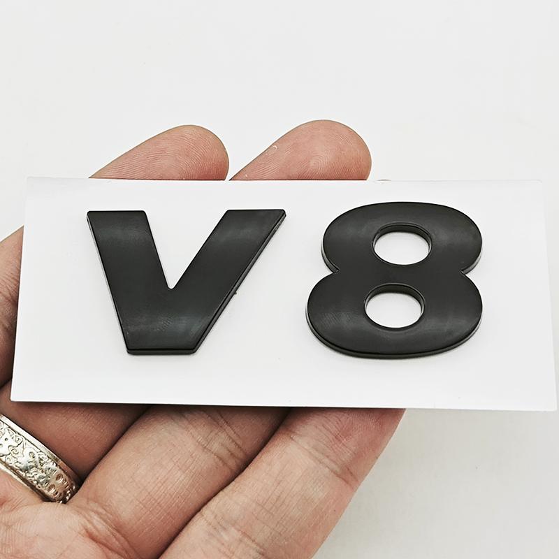 

3D ABS Car Letters Logo V6 V8 Badge Sticker Rear Trunk Emblem For Volkswagen VW Phaeton Golf Mk3 Mk4 Mk5 Tiguan Atlas CC Arteon