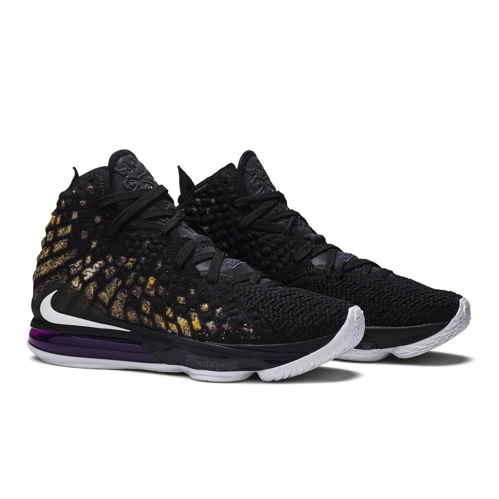 Nike LeBron 17 'Lakers' (Unisex) Black / White / Eggplant / Amarillo Basketball Shoes BQ3177 004