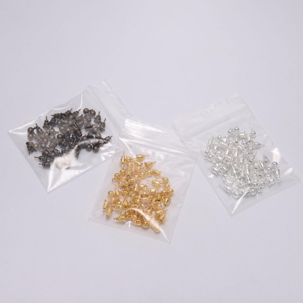20-50pcs/lot 3/4/5/6mm Pin Findings Stud Earring Basic Pins Stoppers Connector For DIY Jewelry Making Accessories Supplies