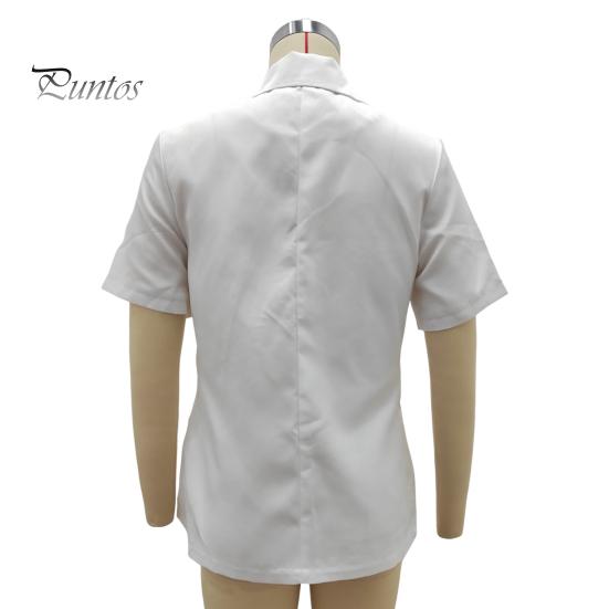 Women Casual Suit Coat Lapel Short Sleeve Single Button Suit Jacket Solid Color Flap Pockets Summer Business Outwear