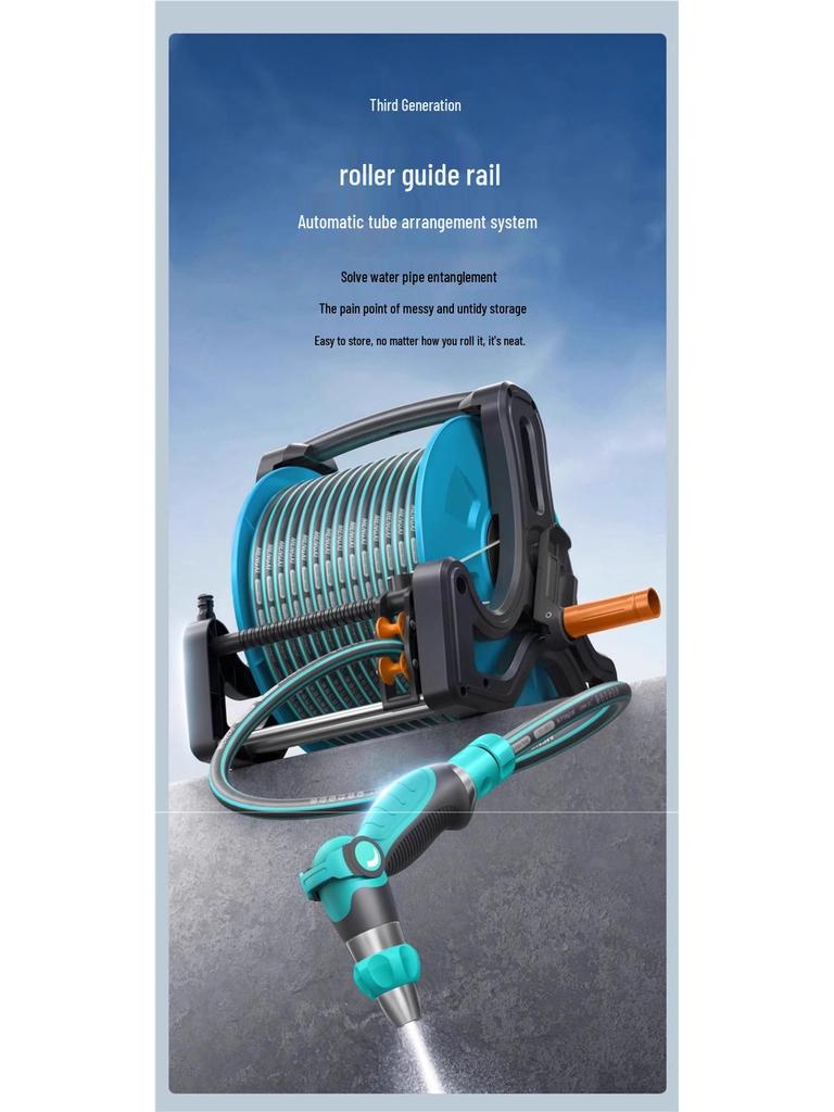 High-Pressure Garden Hose: Versatile Watering & Car Wash Gun with Retractable Reel for Gardening & Home Use
