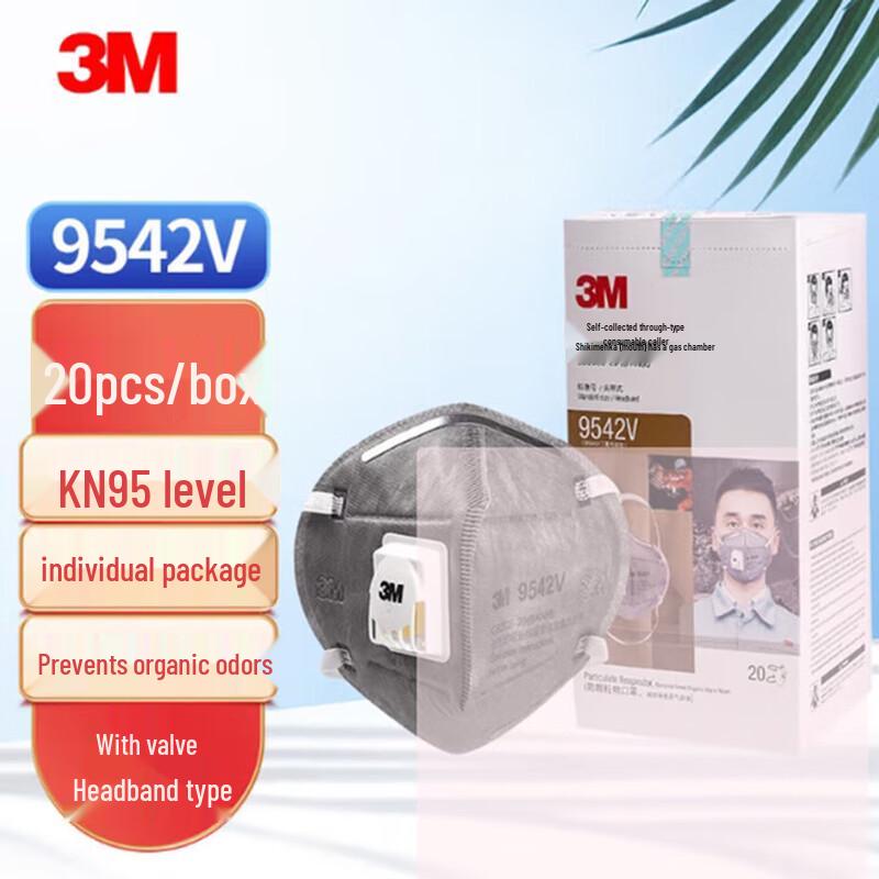 3M 9542V KN95 Activated Carbon Respirator with Valve серый