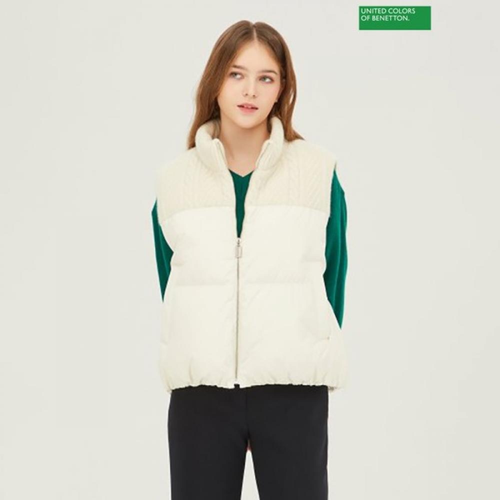 

Benetton Benetton Plush Knit Vest Goose Padding Bapda2461 Iv Ivory/44