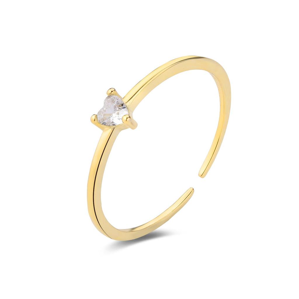 S925 Sterling Silver Adjustable Diamond & Multi-color Zircon Pinky Ring