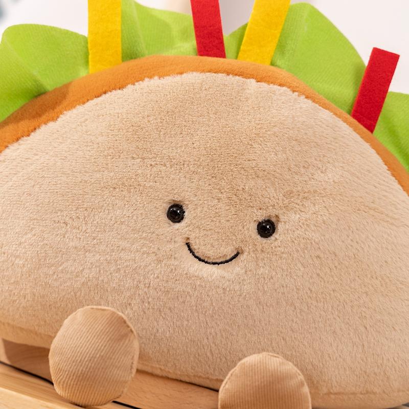 Cartoon Simulation Anime Food Series Doll Sandwich/Tucker/Pizza/French Fries Plush Toys Children's Handmade Doll Gifts