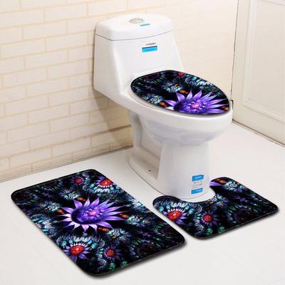 3D Printed Bathroom Toilet Three-Piece Floor Mat Door Mat Bathroom Carpet