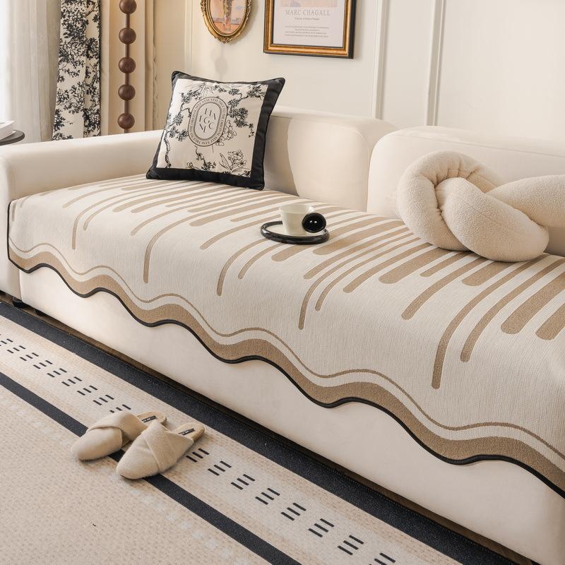 

Чехол на диван из шенилла специальной формы, накладка, новый легкий роскошный цельный прямой нескользящий кожаный чехол для дивана, подушка сиденья 90*90cm